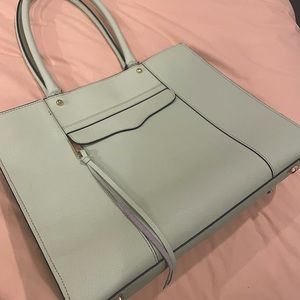 Rebeccas Minkoff MAB Large Tote- Green Saffiano Leather